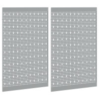 Produktbild för Verktygsväggpanel 2 pcs Grå 100 x 1 x 80 cm