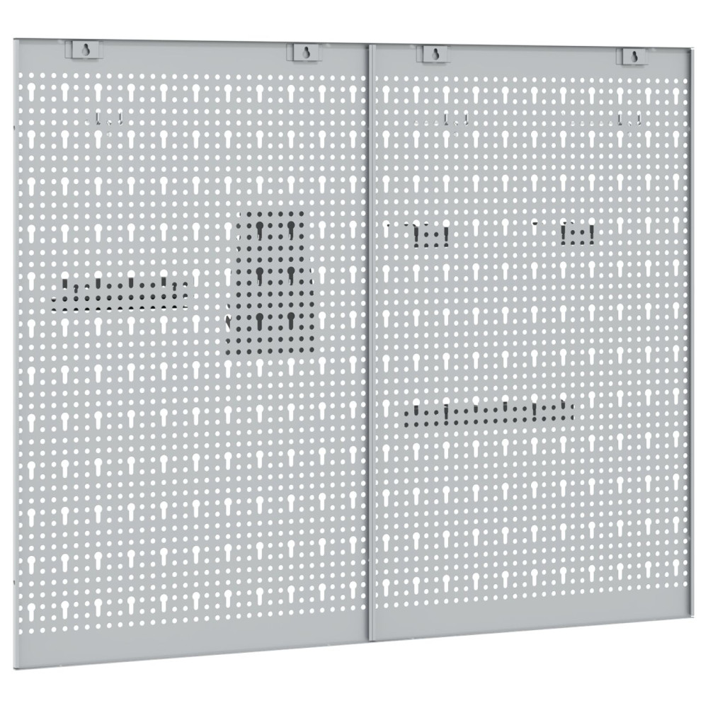 Produktbild för Verktygsväggpanel 2 pcs Grå 100 x 1 x 80 cm