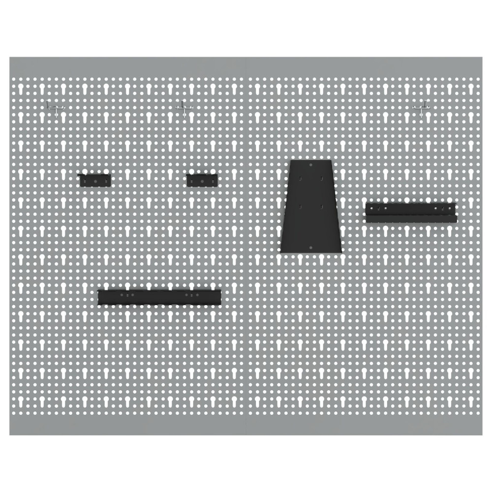Produktbild för Verktygsväggpanel 2 pcs Grå 100 x 1 x 80 cm