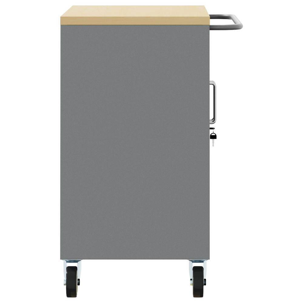 Produktbild för Rullbord Arbetsbänk med hylla Svart och Grå 75 x 45 x 85 cm