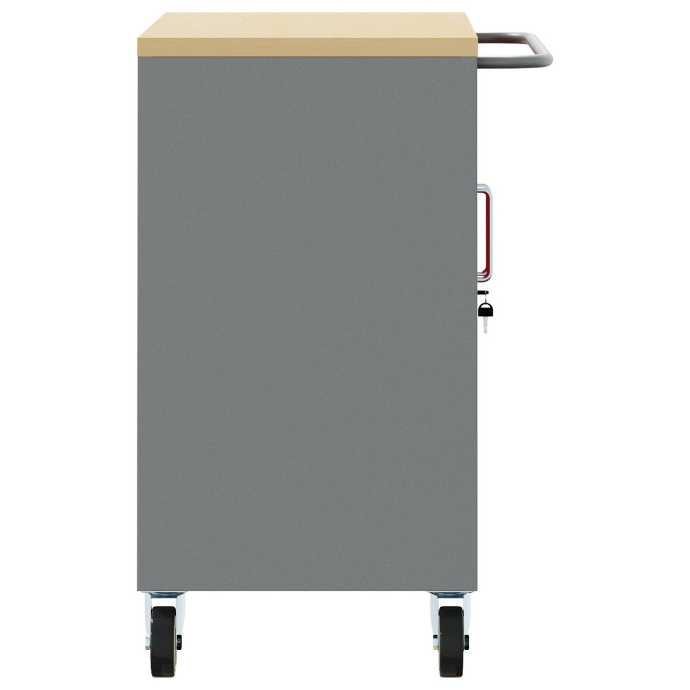 Produktbild för Rullbord Arbetsbänk med hylla Röd och Grå 75 x 45 x 85 cm