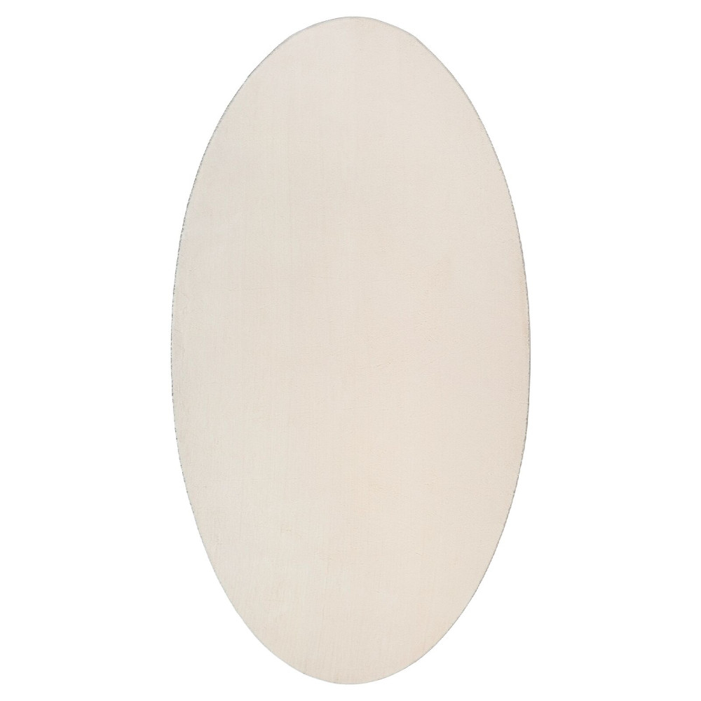Produktbild för Områdesmattor Oval HUARTE Beige 100 x 200 cm 100% Polyester