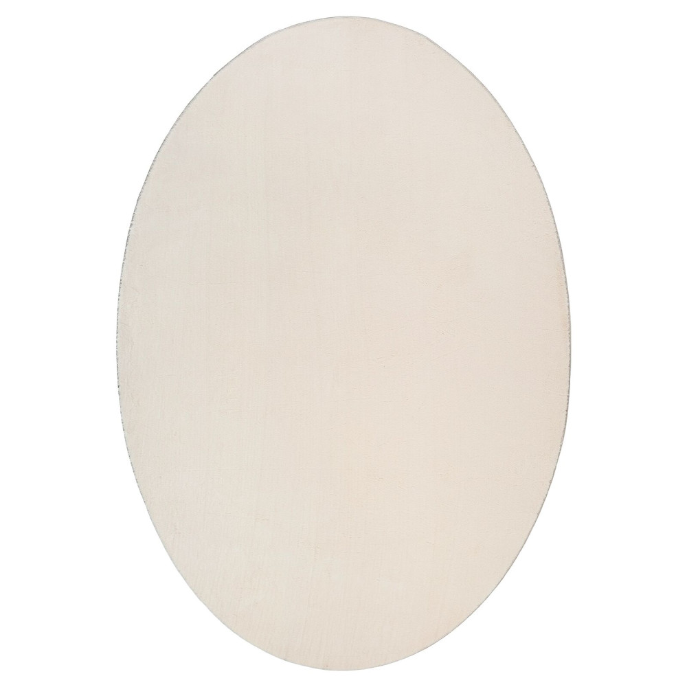 Produktbild för Områdesmattor Oval HUARTE Beige 120 x 170 cm 100% Polyester