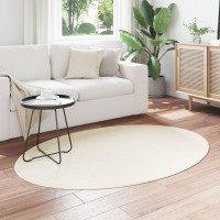 Produktbild för Områdesmattor Oval HUARTE Kräm 120 x 170 cm 100% Polyester
