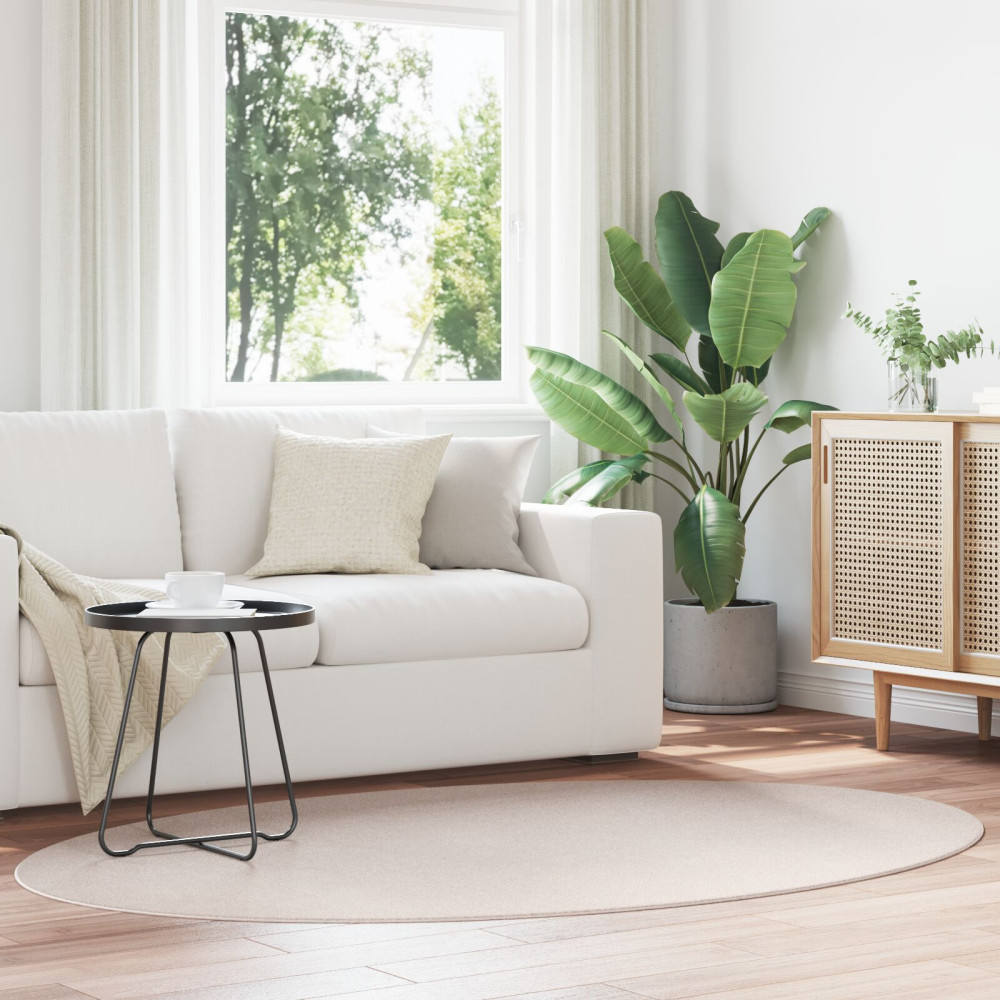 Produktbild för Områdesmattor Oval HUARTE Sand 120 x 170 cm 100% Polyester