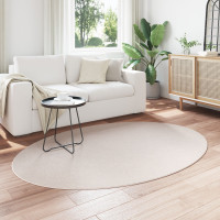 Produktbild för Områdesmattor Oval HUARTE Sand 140 x 200 cm 100% Polyester