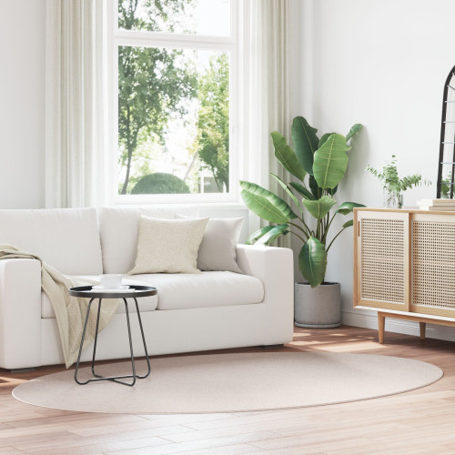 vidaXL Områdesmattor Oval HUARTE Sand 160 x 230 cm 100% Polyester