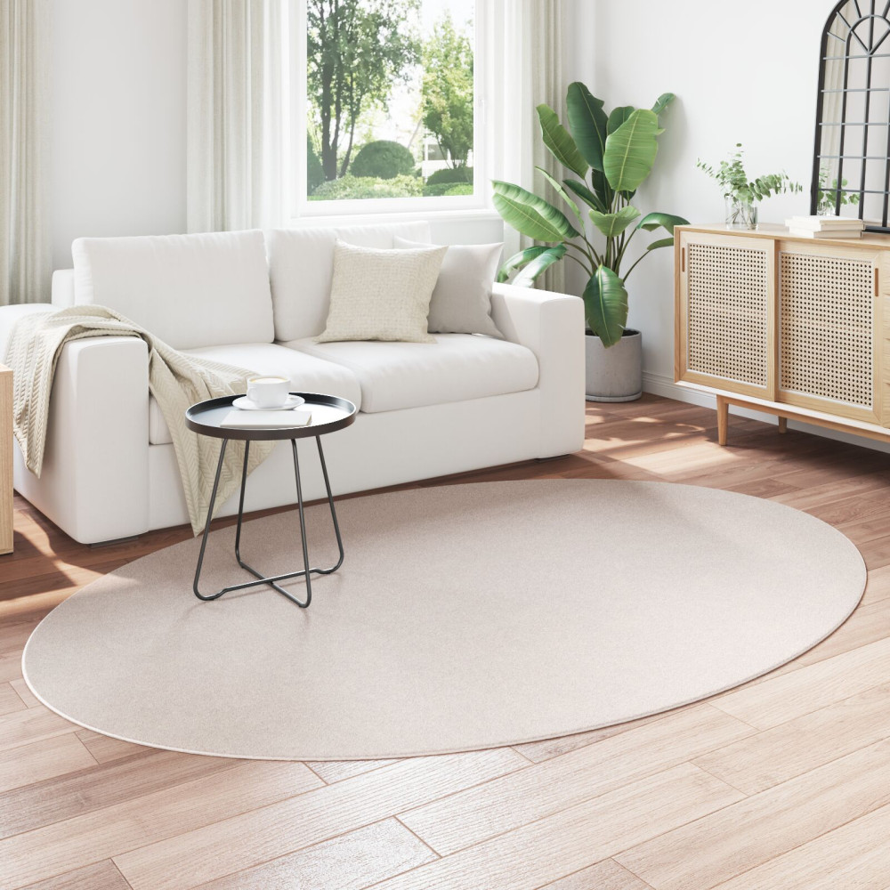 Produktbild för Områdesmattor Oval HUARTE Sand 160 x 230 cm 100% Polyester