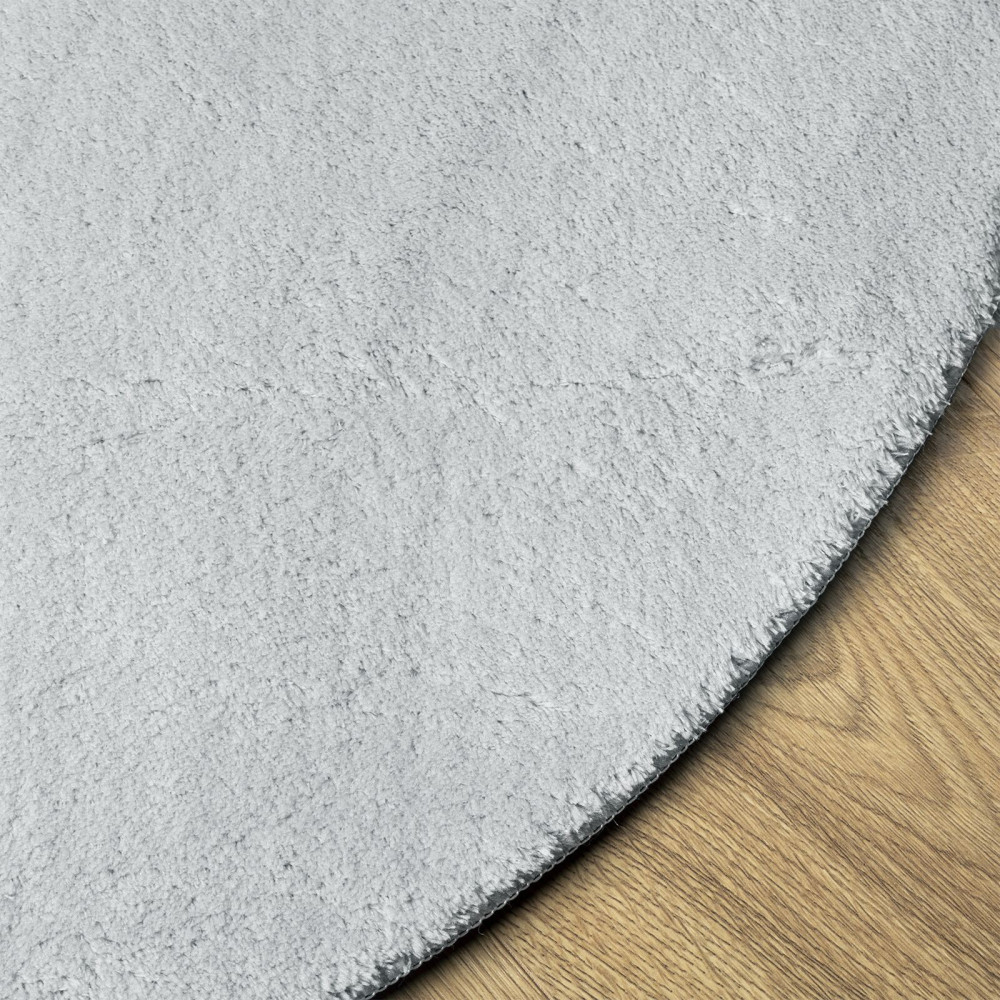 Produktbild för Områdesmattor Oval HUARTE Grå 100 x 200 cm 100% Polyester