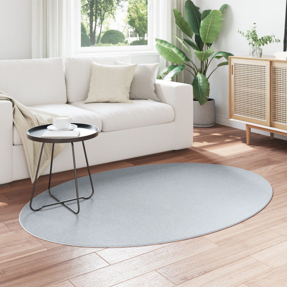 Produktbild för Områdesmattor Oval HUARTE Grå 120 x 170 cm 100% Polyester