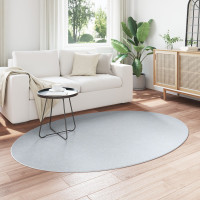 Produktbild för Områdesmattor Oval HUARTE Grå 140 x 200 cm 100% Polyester