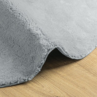 Produktbild för Områdesmattor Oval HUARTE Grå 140 x 200 cm 100% Polyester