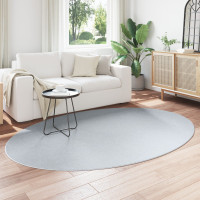 Produktbild för Områdesmattor Oval HUARTE Grå 160 x 230 cm 100% Polyester