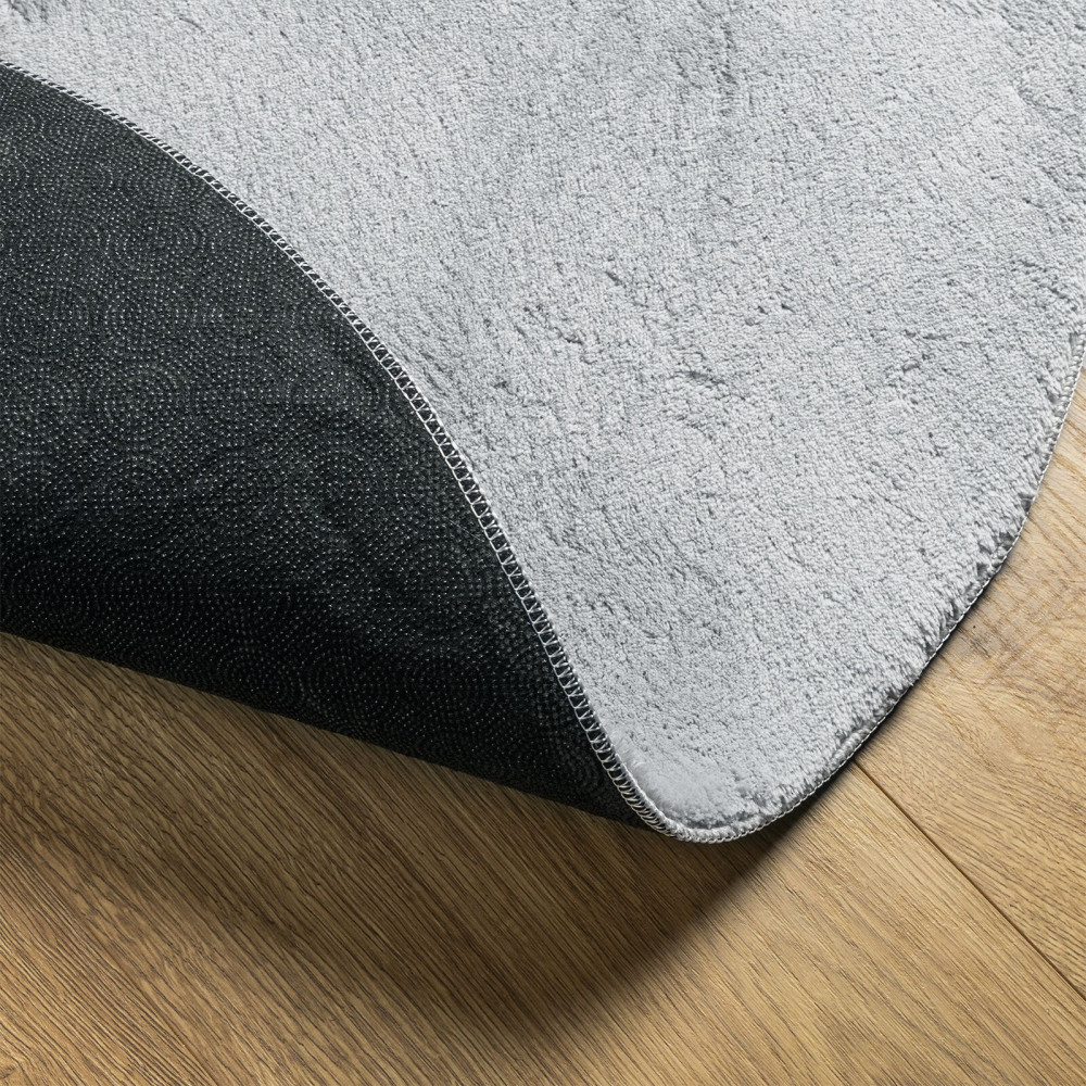 Produktbild för Områdesmattor Oval HUARTE Grå 160 x 230 cm 100% Polyester