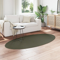 Produktbild för Områdesmattor Oval HUARTE Skogsgrön 100 x 200 cm 100% Polyester