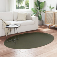 Produktbild för Områdesmattor Oval HUARTE Skogsgrön 170 x 120 cm 100% Polyester