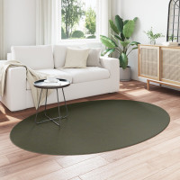 Produktbild för Områdesmattor Oval HUARTE Skogsgrön 140 x 200 cm 100% Polyester