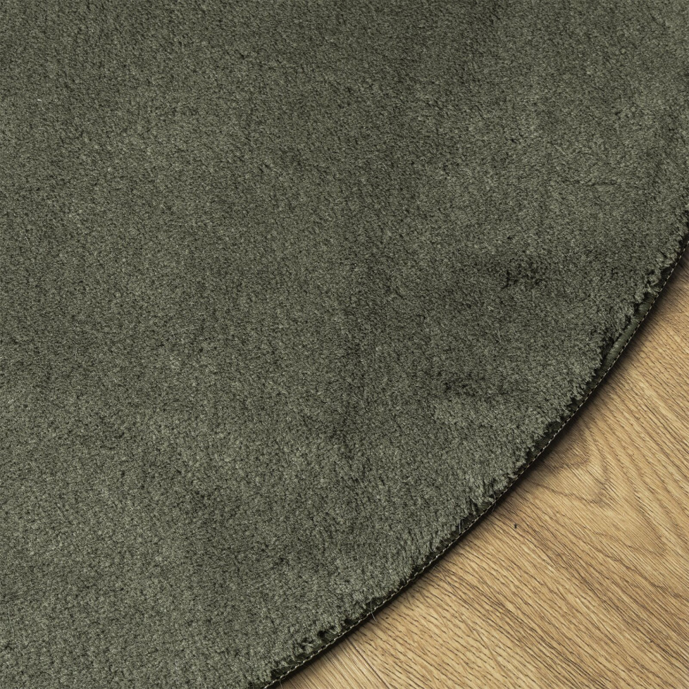 Produktbild för Områdesmattor Oval HUARTE Skogsgrön 160 x 230 cm 100% Polyester