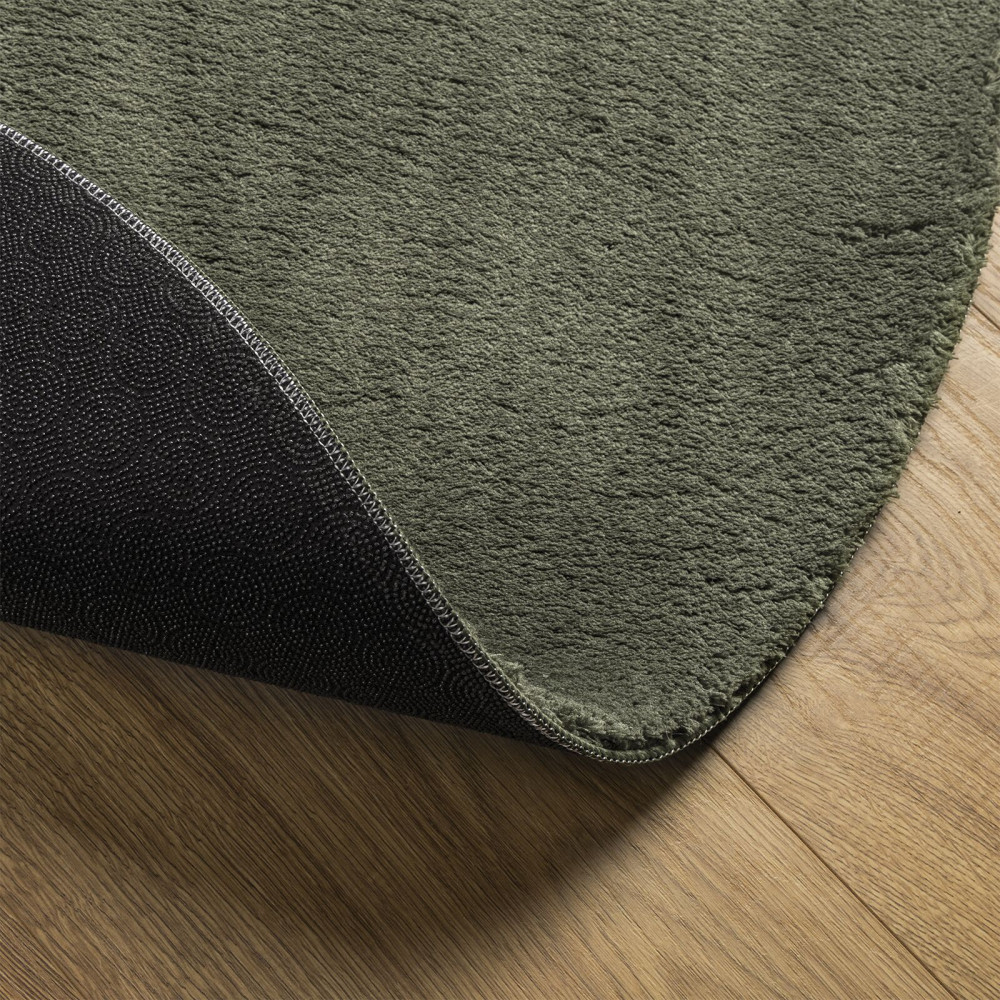 Produktbild för Områdesmattor Oval HUARTE Skogsgrön 160 x 230 cm 100% Polyester
