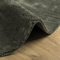Produktbild för Områdesmattor Oval HUARTE Skogsgrön 160 x 230 cm 100% Polyester
