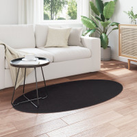 Produktbild för Områdesmattor Oval HUARTE Svart 80 x 150 cm 100% Polyester