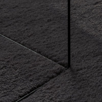 Produktbild för Områdesmattor Oval HUARTE Svart 80 x 150 cm 100% Polyester