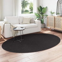 Produktbild för Områdesmattor Oval HUARTE Svart 160 x 230 cm 100% Polyester
