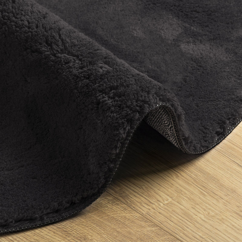 Produktbild för Områdesmattor Oval HUARTE Svart 160 x 230 cm 100% Polyester