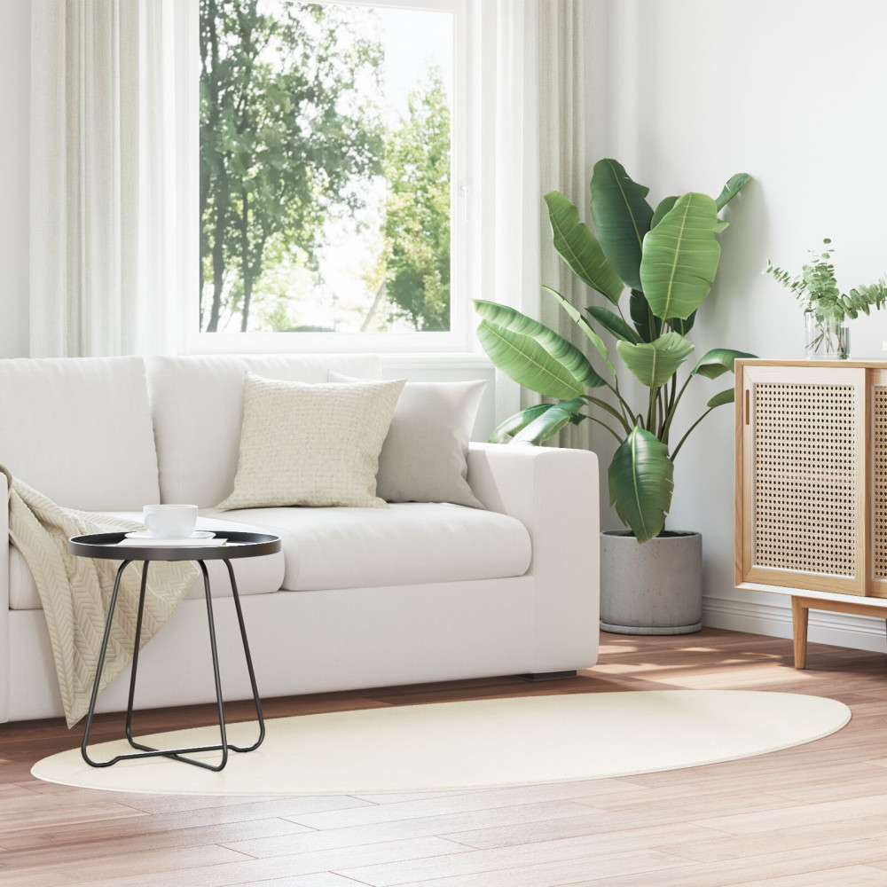 Produktbild för Områdesmattor HUARTE Kräm 80 x 150 cm Polyester
