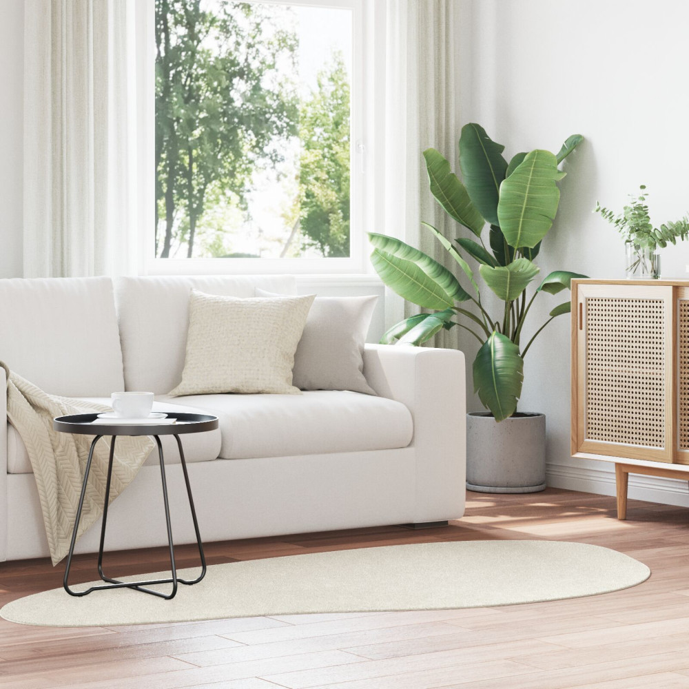 Produktbild för Områdesmattor HUARTE Kräm 100 x 200 cm Polyester