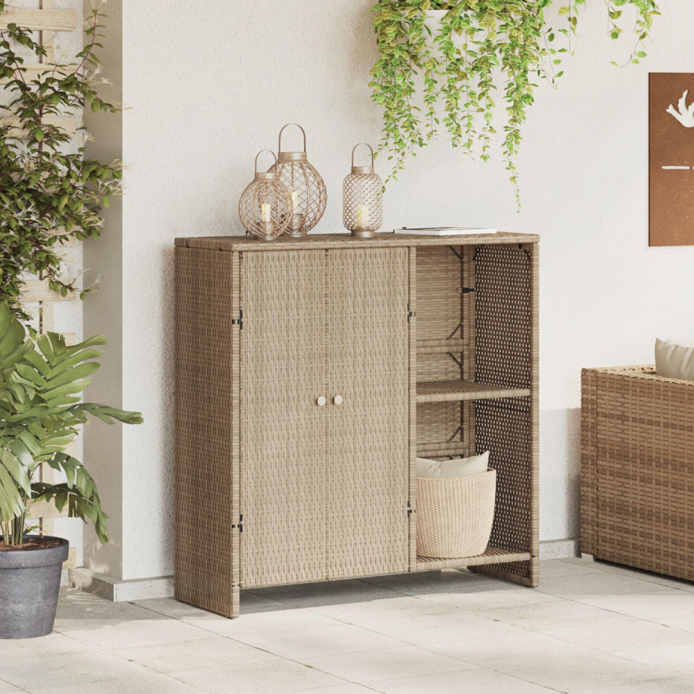 Produktbild för Förvaringsskåp med hylla Beige 100 x 36 x 102 cm Rotting