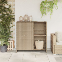 Produktbild för Förvaringsskåp med hylla Beige 100 x 36 x 102 cm Rotting