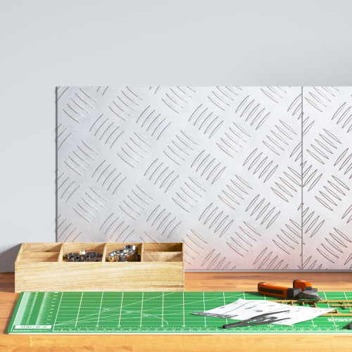 vidaXL Trappsteg Rektangulär 2 pcs Silver 40 x 30 cm Aluminium - Mattor