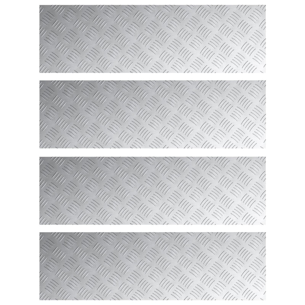 Produktbild för Trappsteg Rektangulär 4 pcs Silver 100 x 30 cm Aluminium