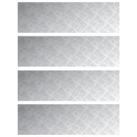 Produktbild för Trappsteg Rektangulär 4 pcs Silver 100 x 30 cm Aluminium