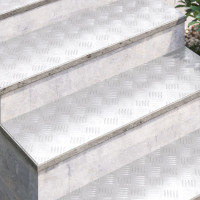 Produktbild för Trappsteg Rektangulär 4 pcs Silver 100 x 30 cm Aluminium