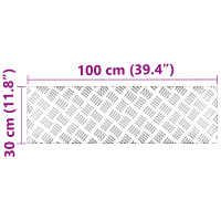 Produktbild för Trappsteg Rektangulär 4 pcs Silver 100 x 30 cm Aluminium