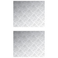 Produktbild för Trappsteg Rektangulär 2 pcs Silver 60 x 50 cm Aluminium