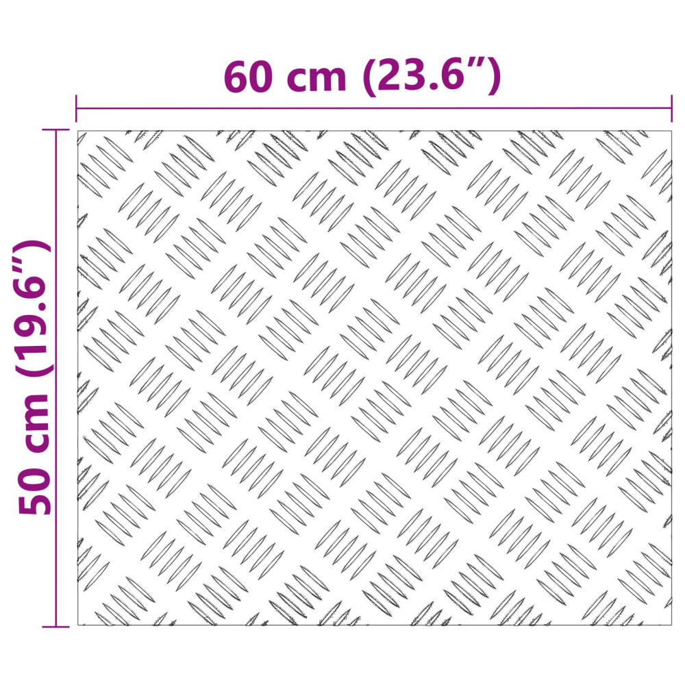 Produktbild för Trappsteg Rektangulär 2 pcs Silver 60 x 50 cm Aluminium