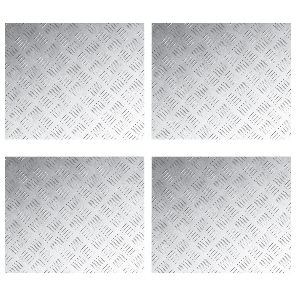 Produktbild för Trappsteg Rektangulär 4 pcs Silver 60 x 50 cm Aluminium