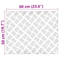 Produktbild för Trappsteg Rektangulär 4 pcs Silver 60 x 50 cm Aluminium