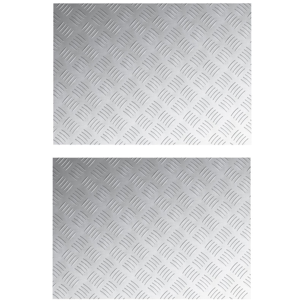 Produktbild för Trappsteg Rektangulär 2 pcs Silver 70 x 50 cm Aluminium