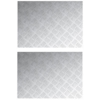 Produktbild för Trappsteg Rektangulär 2 pcs Silver 70 x 50 cm Aluminium