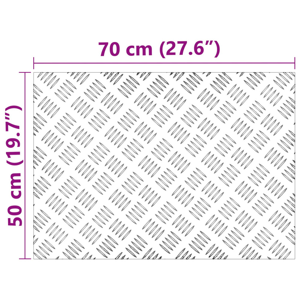 Produktbild för Trappsteg Rektangulär 2 pcs Silver 70 x 50 cm Aluminium