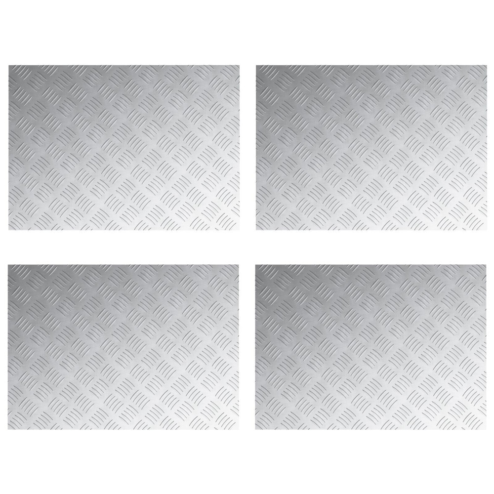 Produktbild för Trappsteg Rektangulär 4 pcs Silver 70 x 50 cm Aluminium