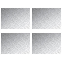 Produktbild för Trappsteg Rektangulär 4 pcs Silver 70 x 50 cm Aluminium