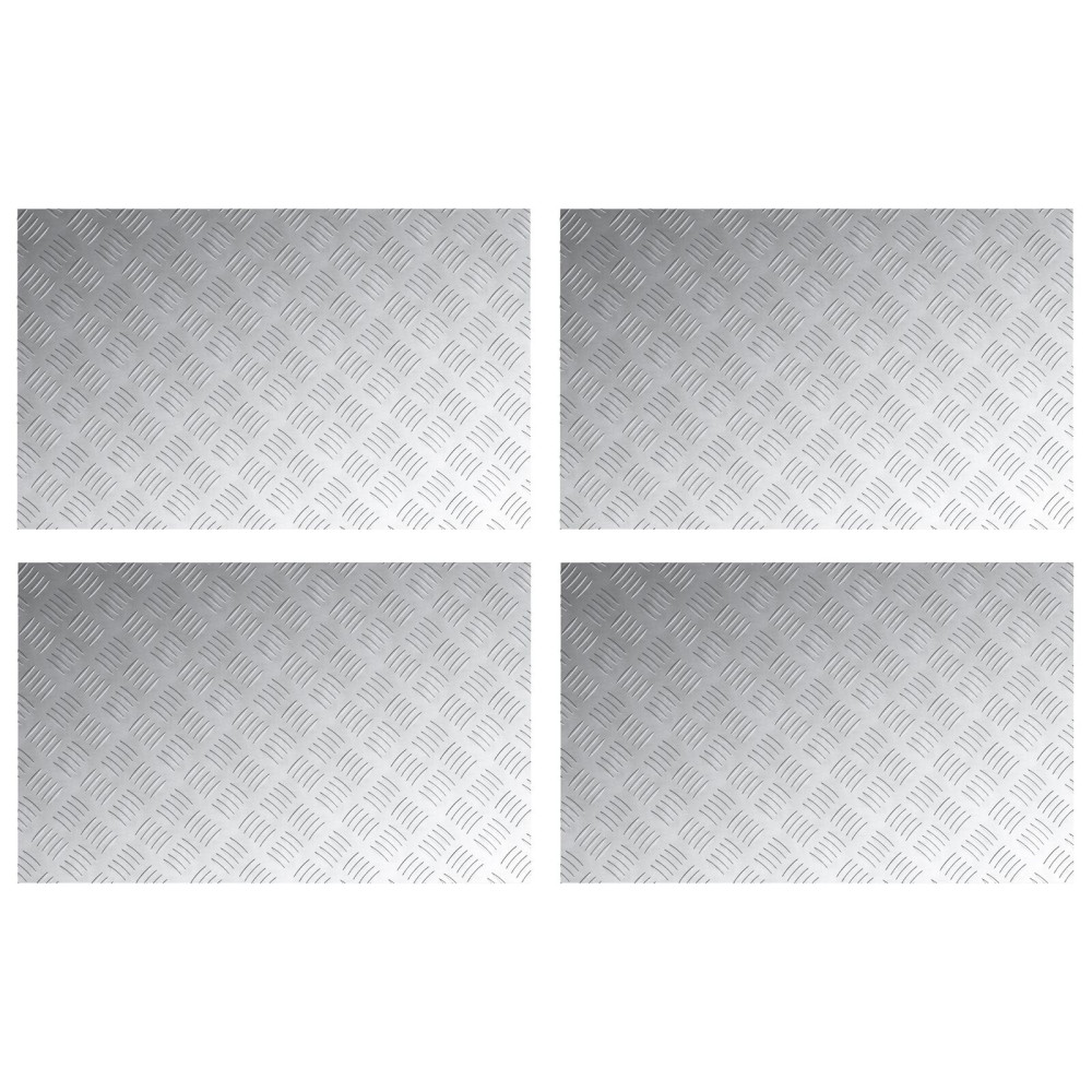 Produktbild för Trappsteg Rektangulär 4 pcs Silver 80 x 50 cm Aluminium