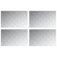 Produktbild för Trappsteg Rektangulär 4 pcs Silver 80 x 50 cm Aluminium