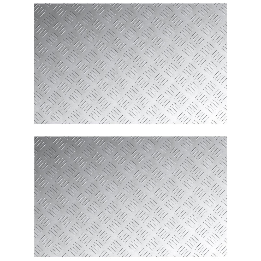 Produktbild för Trappsteg Rektangulär 2 pcs Silver 80 x 50 cm Aluminium