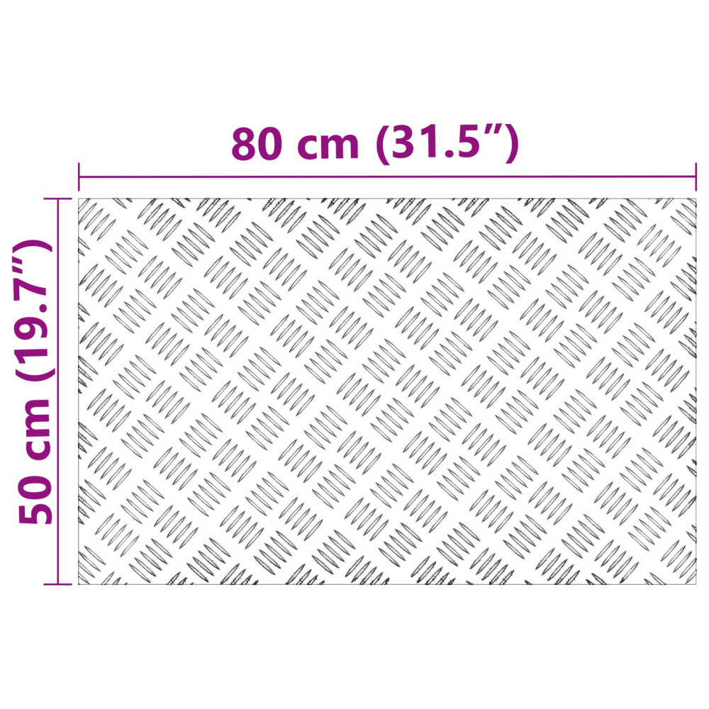 Produktbild för Trappsteg Rektangulär 2 pcs Silver 80 x 50 cm Aluminium